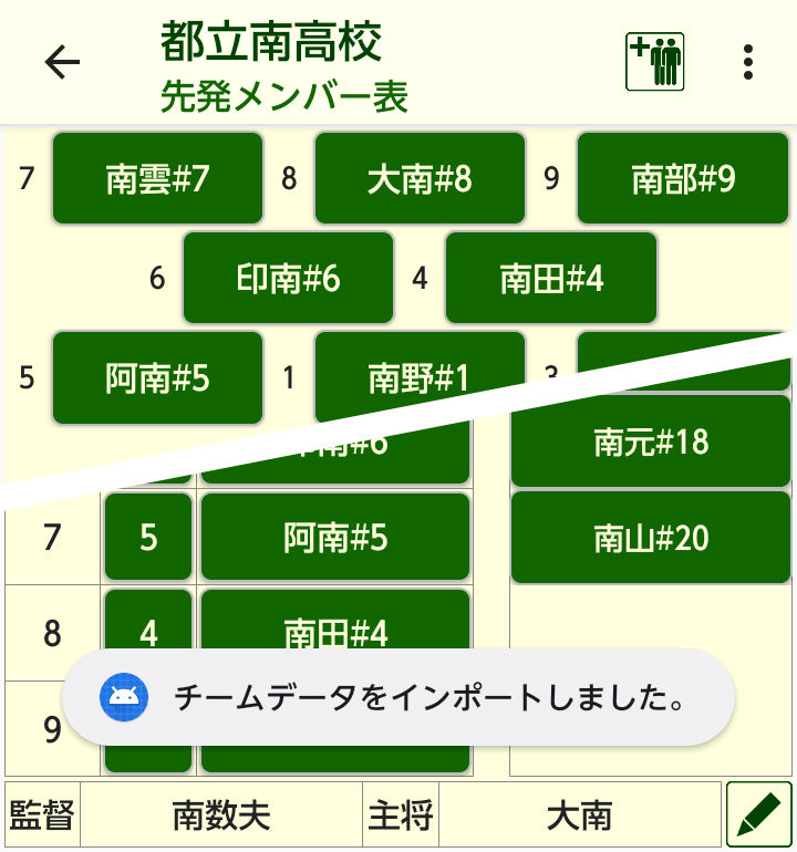 メンバー表のPDF出力