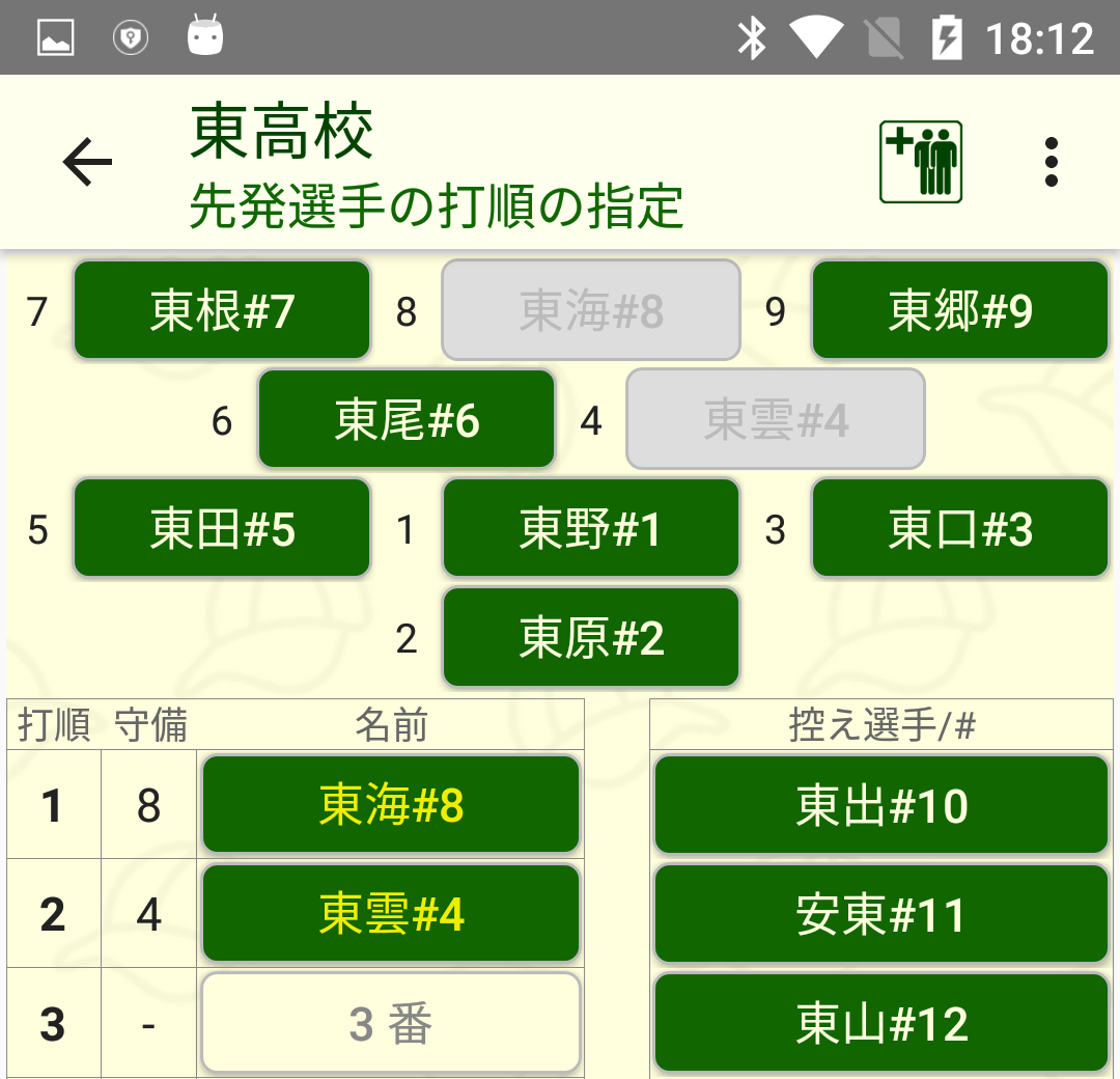 メンバー表作成