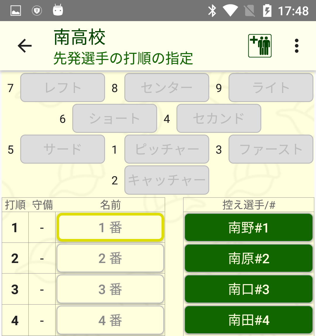 メンバー表作成
