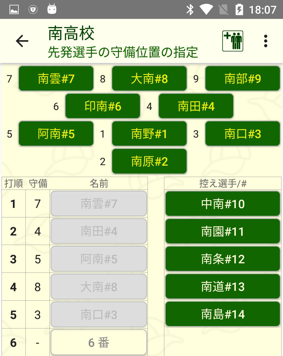 メンバー表作成