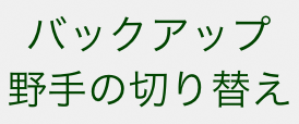 バックアップ/野手の切り替えボタン