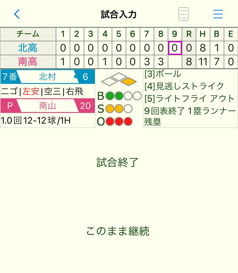 試合の終了